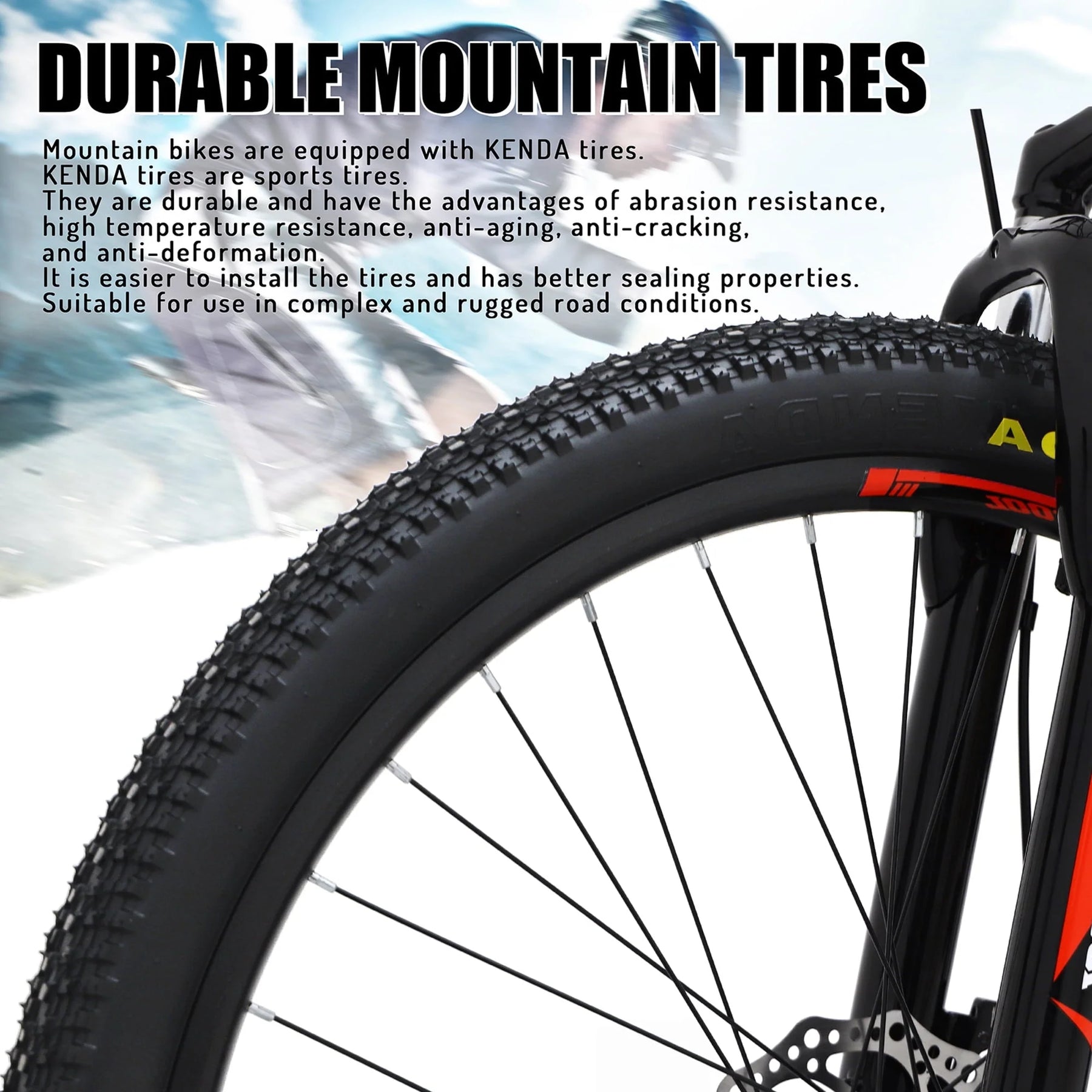 SOCOOL Mountain Bikes for Adults 26'' Bicycle, 21 - Speed - Orange & Black