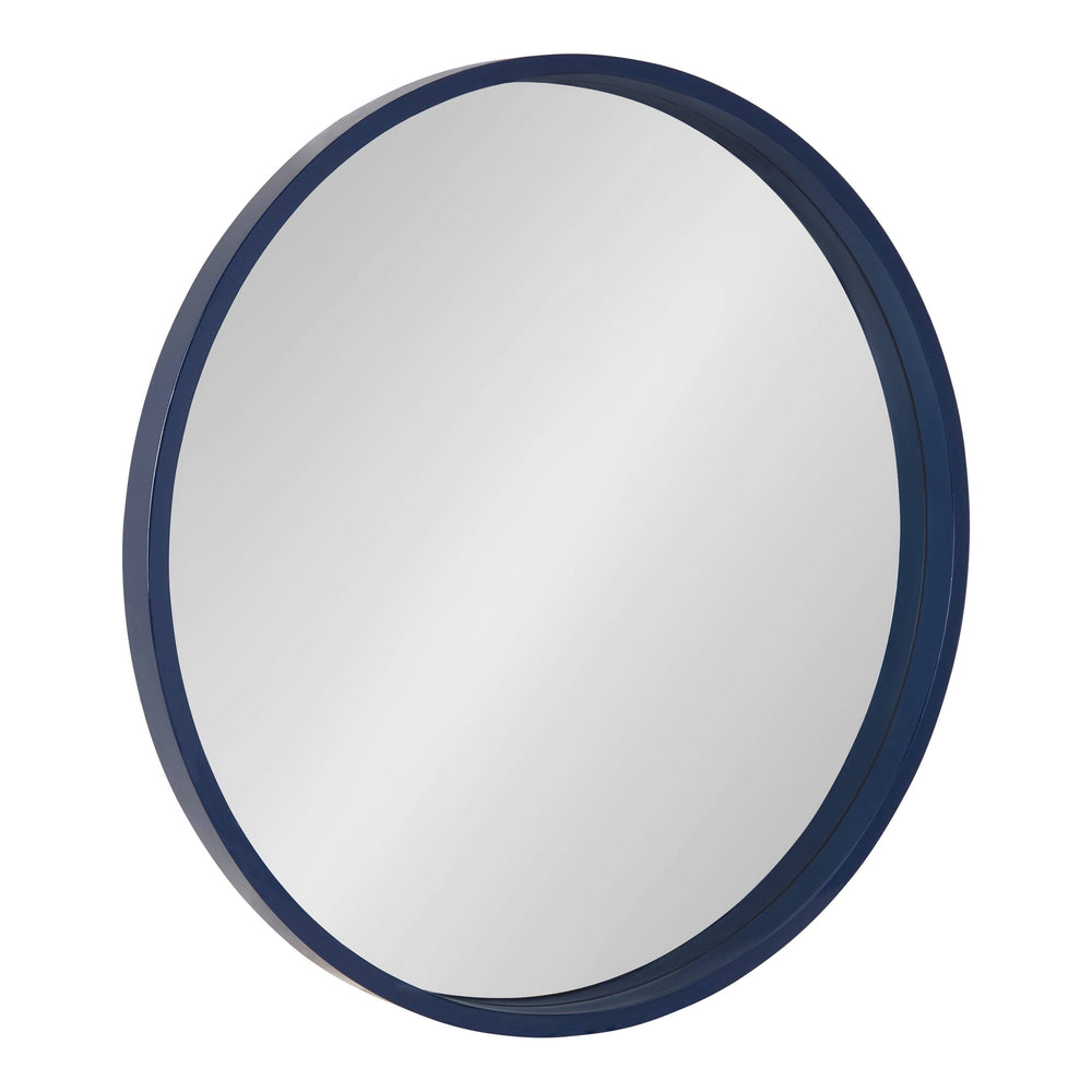 Kate and Laurel Travis Round Wood Accent Wall Mirror Black