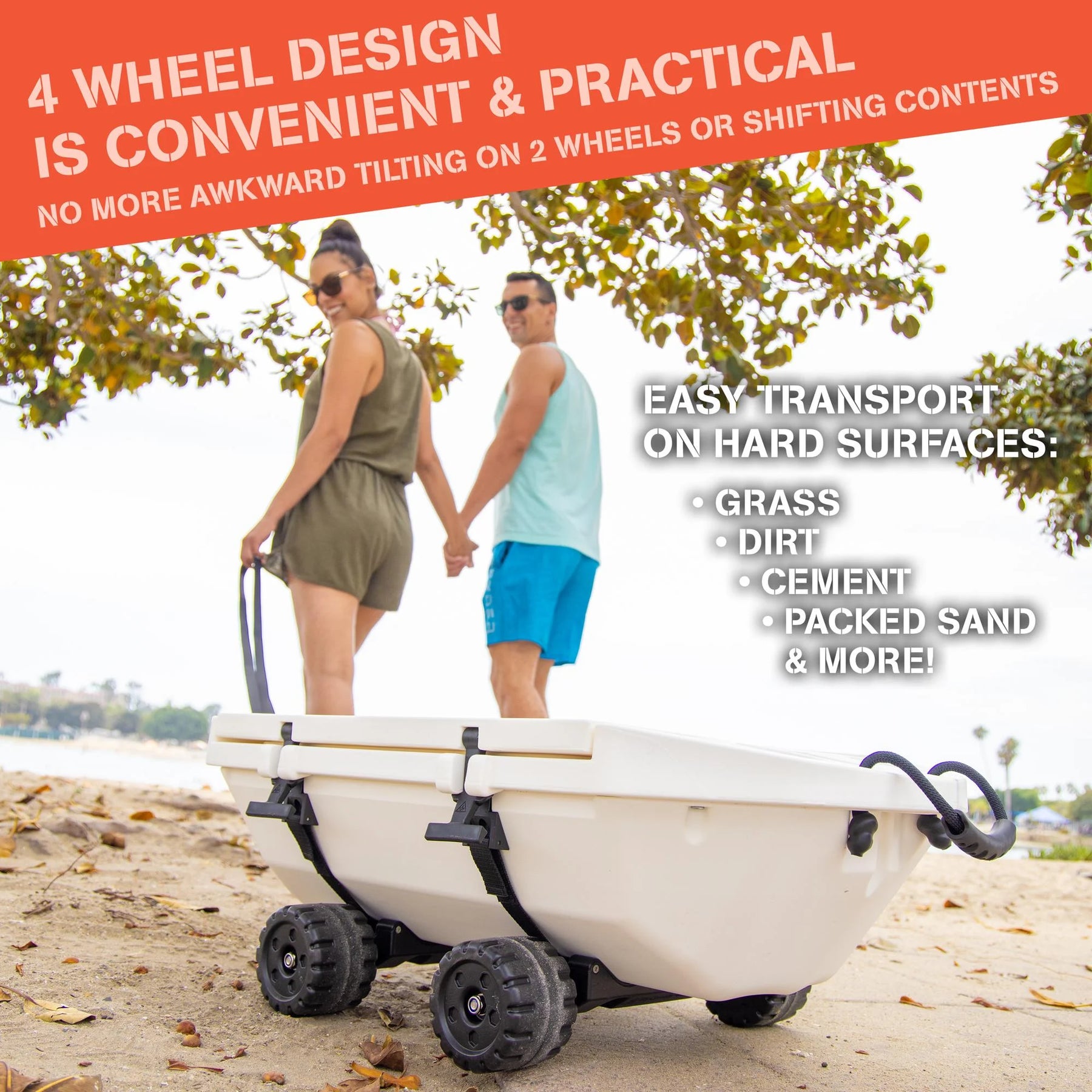 Cuddy 40 QT Floating Cooler and Dry Storage Vessel with Cuddy Crawler Wheel Kit - Navy