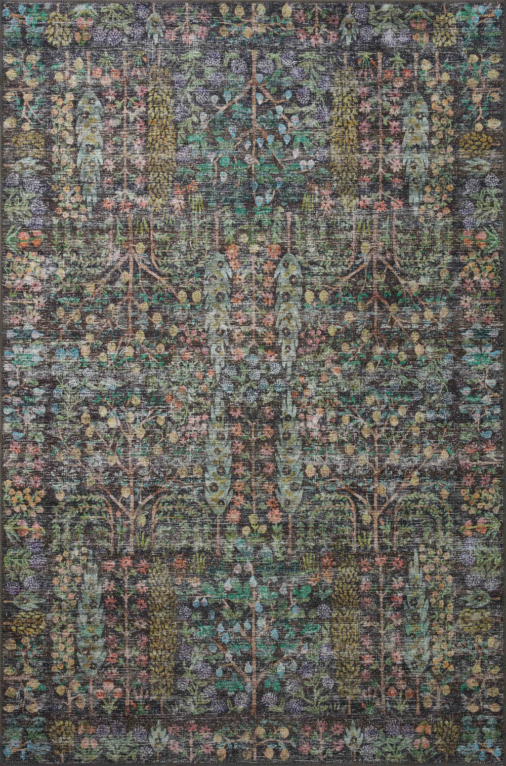 Rifle Paper Co. x Loloi 7'6" x 9'6" Charcoal Large Maison Grove (MAO-07) Area Rug