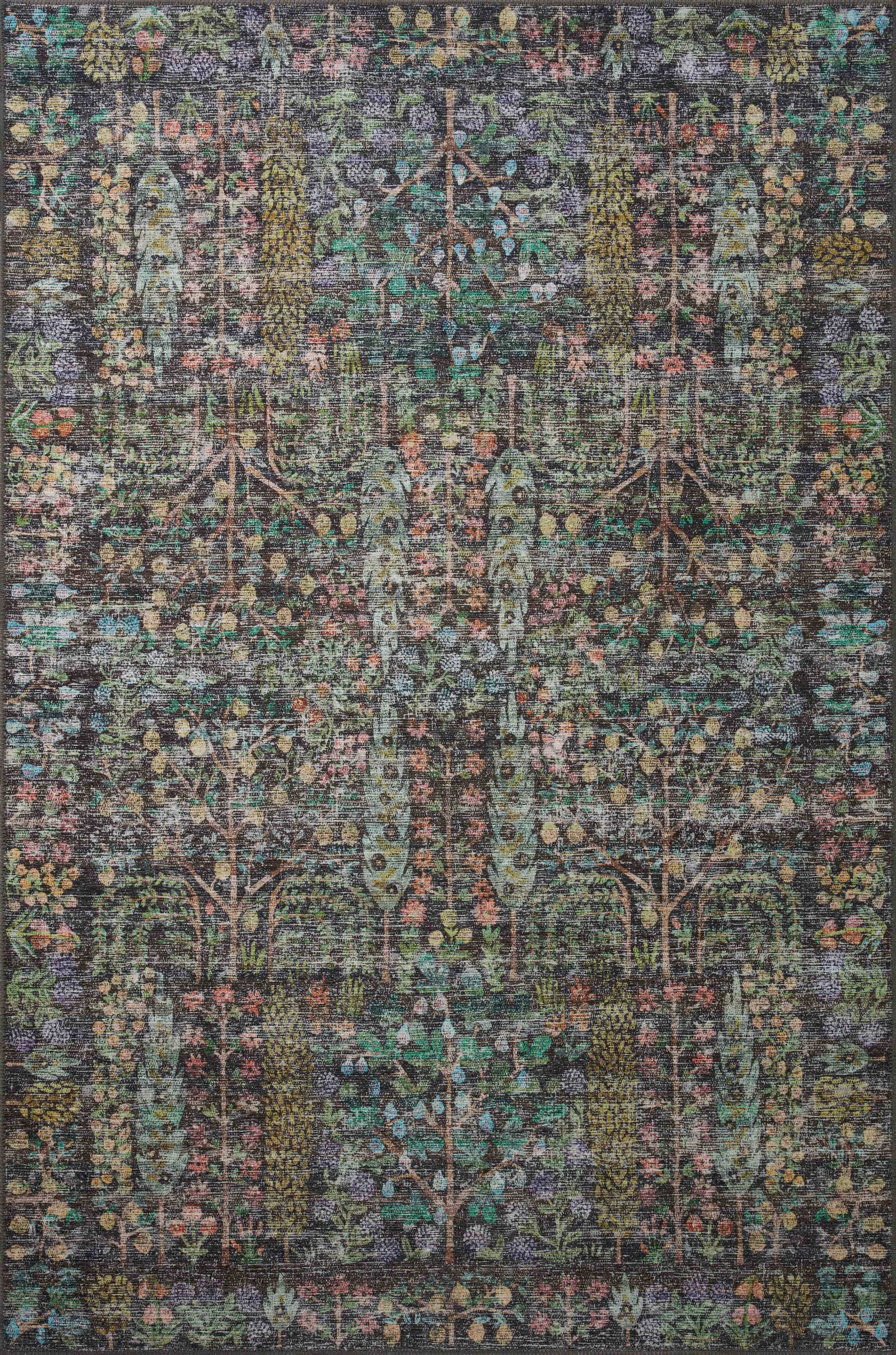 Rifle Paper Co. x Loloi 7'6" x 9'6" Charcoal Large Maison Grove (MAO-07) Area Rug