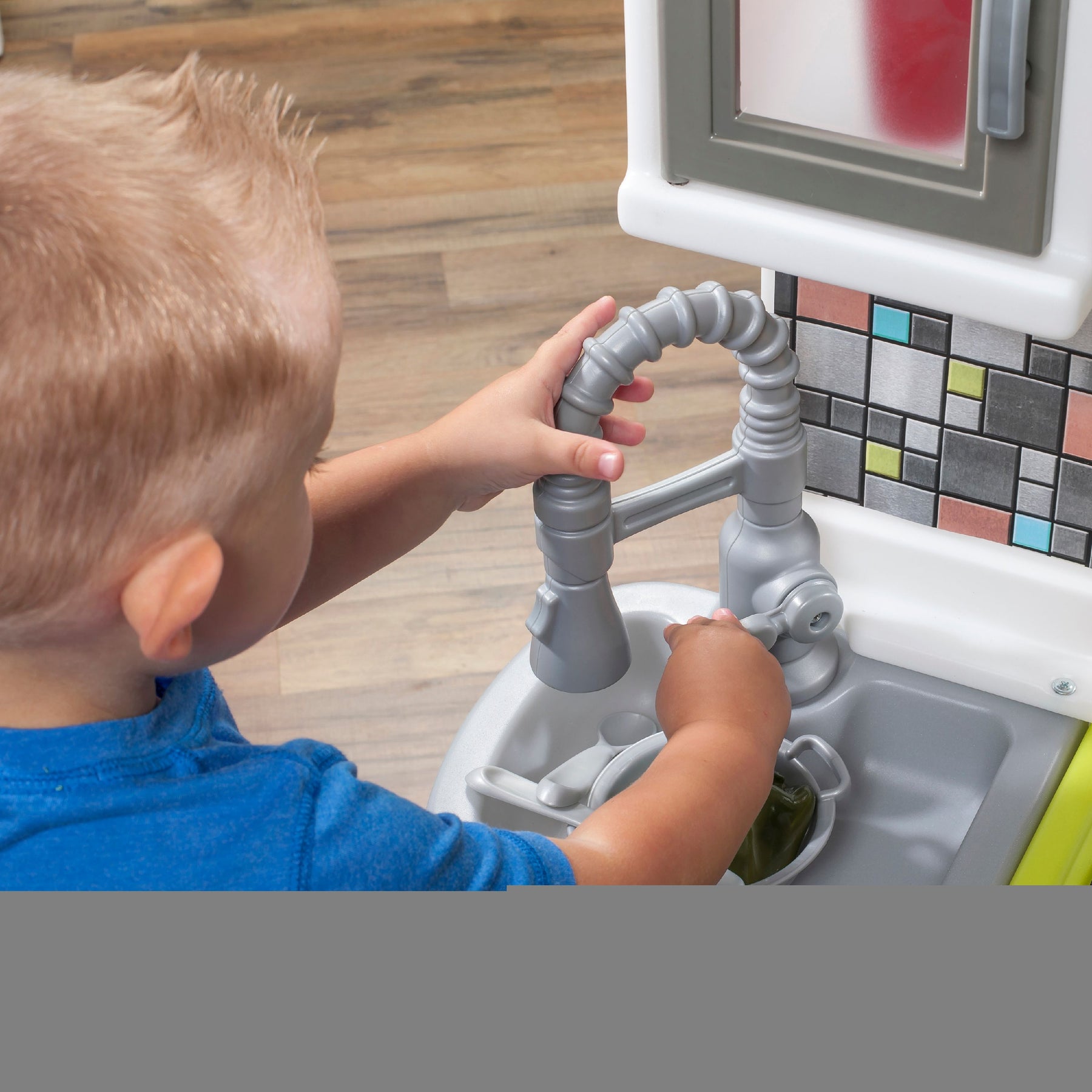 Step2 Contemporary Chef Brown and White Toddler Plastic Play Kitchen